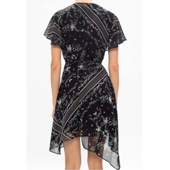 ALLSAINTS Kaiya Assam Print Asymmetrical Wrap Dress - Picture 3 of 12